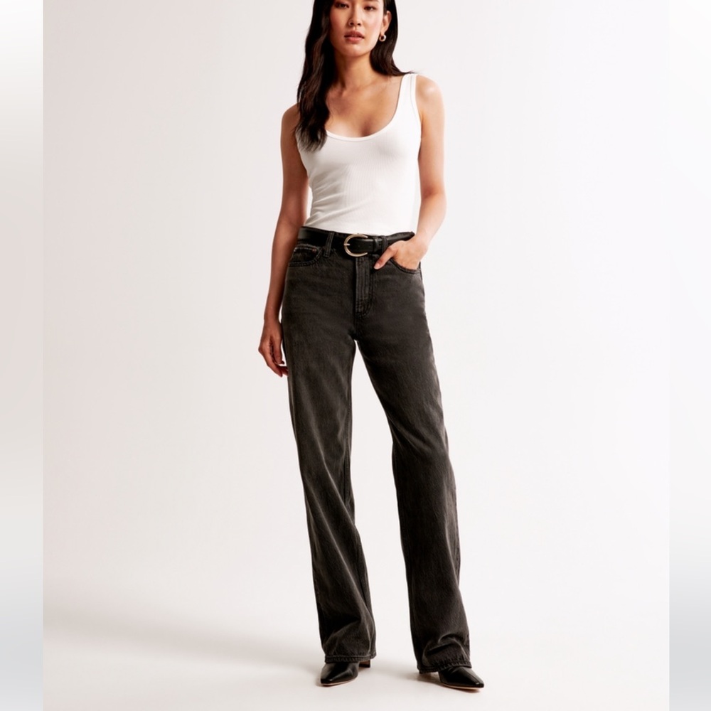 Abercrombie & Fitch Women's Loose High Rise Jeans - Black